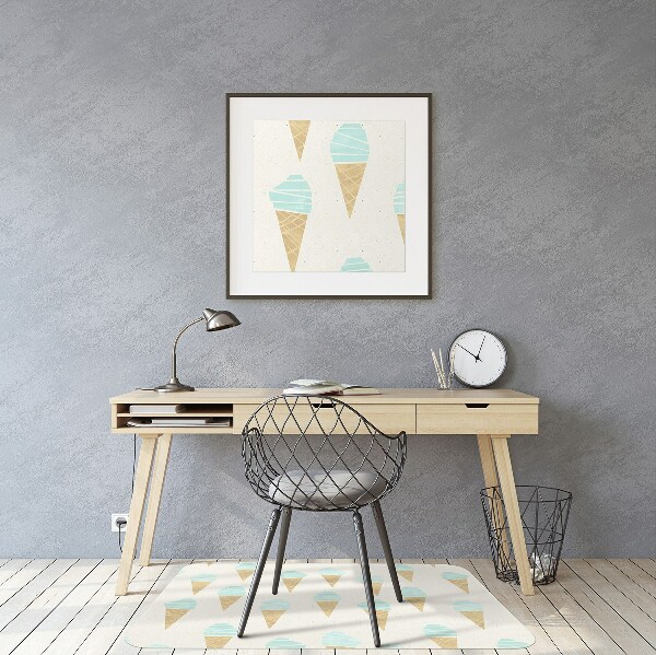 Desk chair mat ice pattern