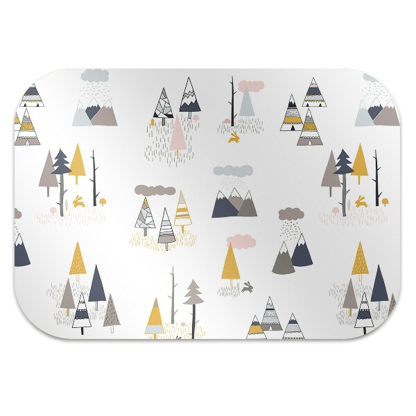 Office chair mat drawn tree