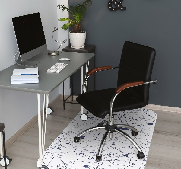 Office chair mat sketched city