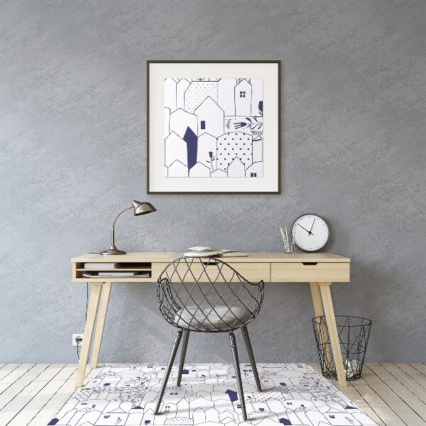 Office chair mat sketched city