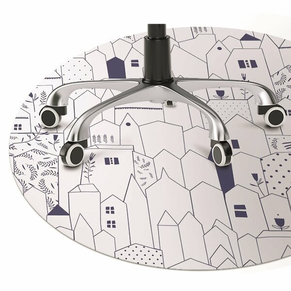 Office chair mat sketched city