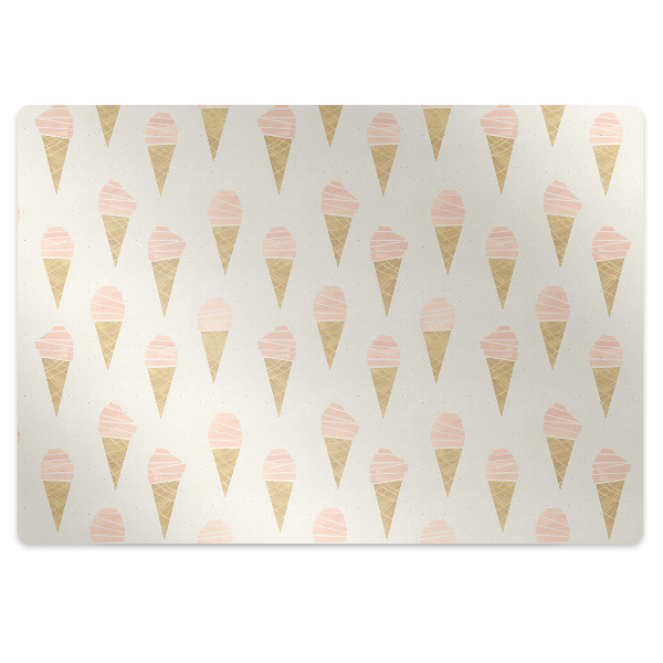 Desk chair mat pink ice cream