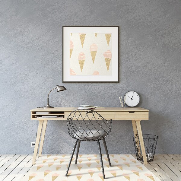 Desk chair mat pink ice cream