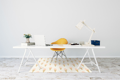 Desk chair mat pink ice cream