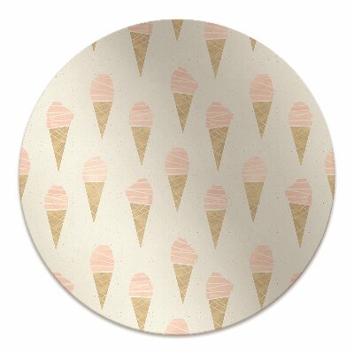 Desk chair mat pink ice cream