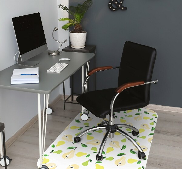 Desk chair mat yellow pears