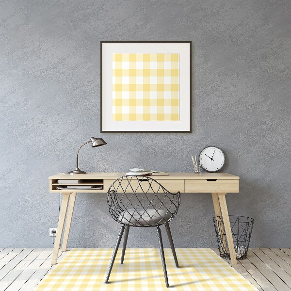 Desk chair mat yellow grille