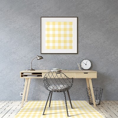 Desk chair mat yellow grille