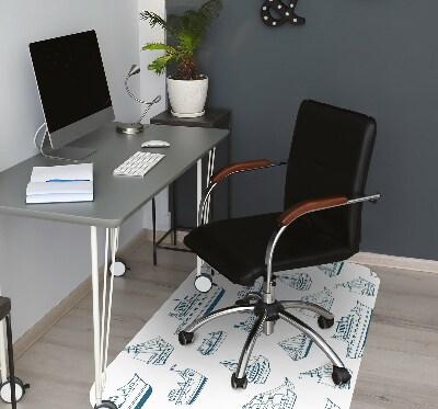 Office chair mat blue ships
