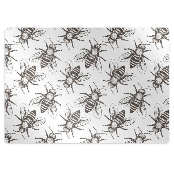 Desk chair mat bees pattern