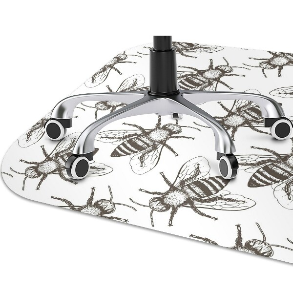 Desk chair mat bees pattern