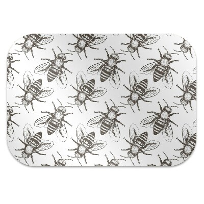 Desk chair mat bees pattern