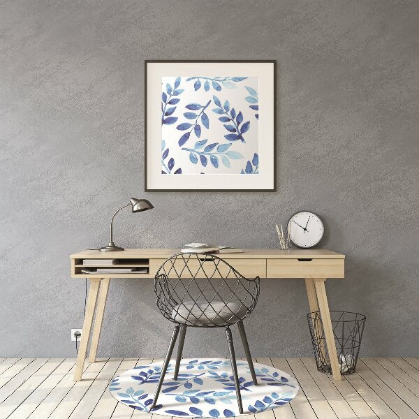 Office chair floor protector blue watercolor