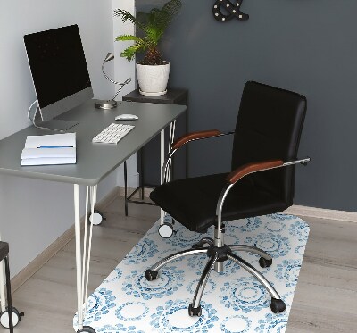 Office chair mat blue circles