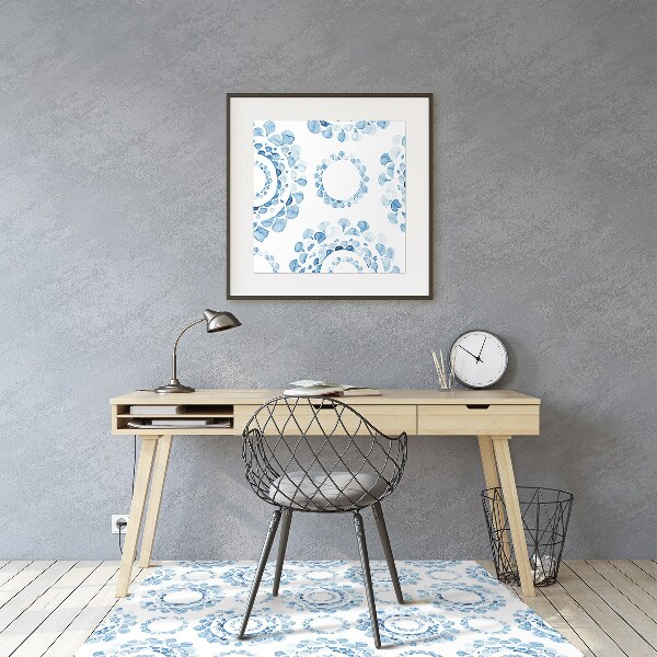 Office chair mat blue circles