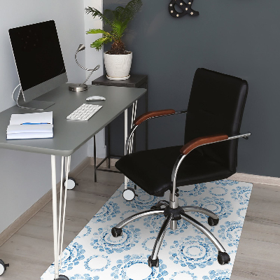 Office chair mat blue circles