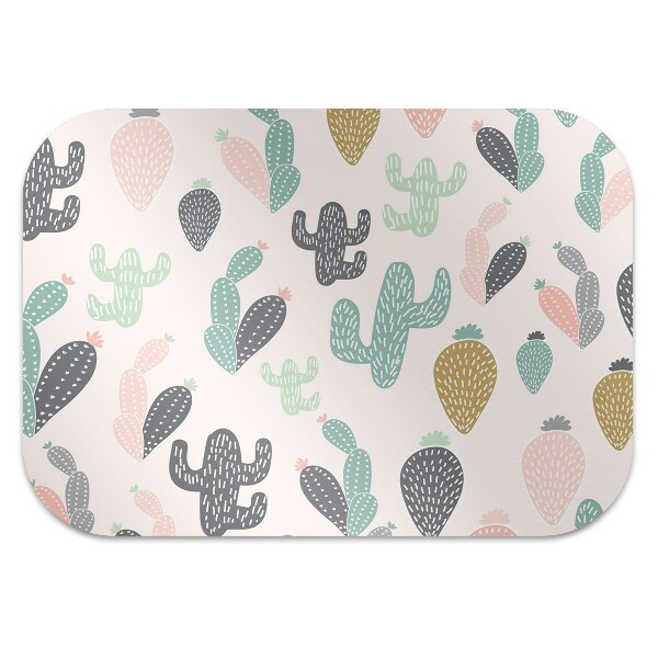 Chair mat floor panels protector colorful cacti