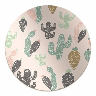 Chair mat floor panels protector colorful cacti