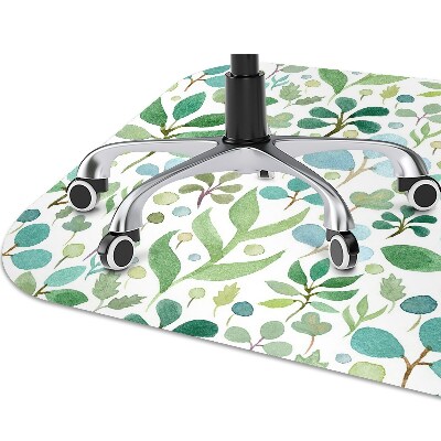 Office chair floor protector Green leaves