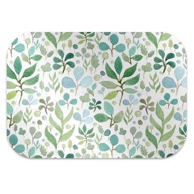 Office chair floor protector Green leaves