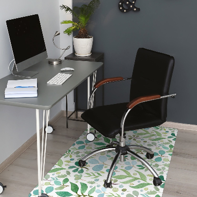 Office chair floor protector Green leaves