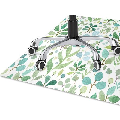 Office chair floor protector Green leaves