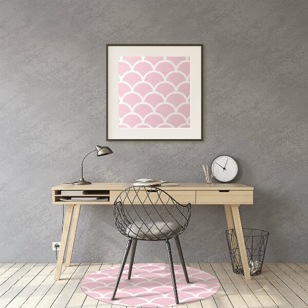 Desk chair mat scallops