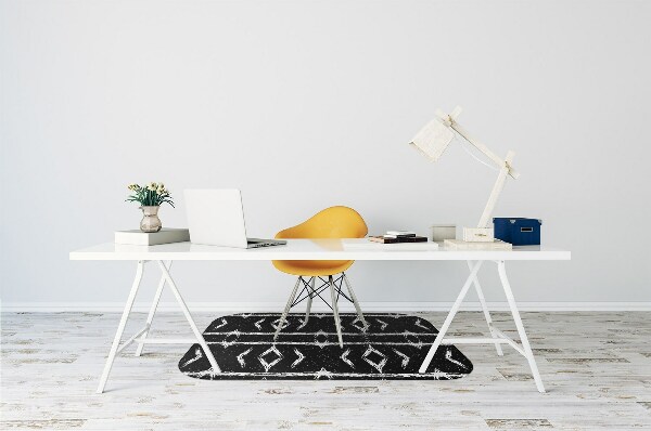Office chair mat black abstraction
