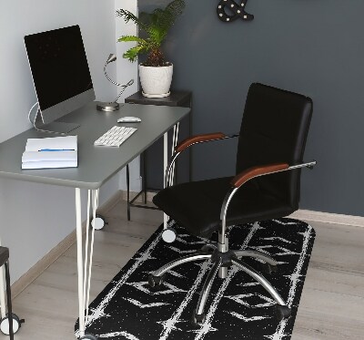 Office chair mat black abstraction