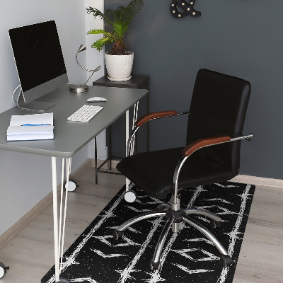 Office chair mat black abstraction