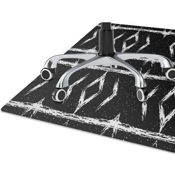 Office chair mat black abstraction