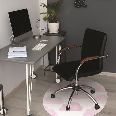 Desk chair mat pink clouds