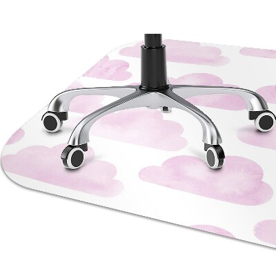 Desk chair mat pink clouds