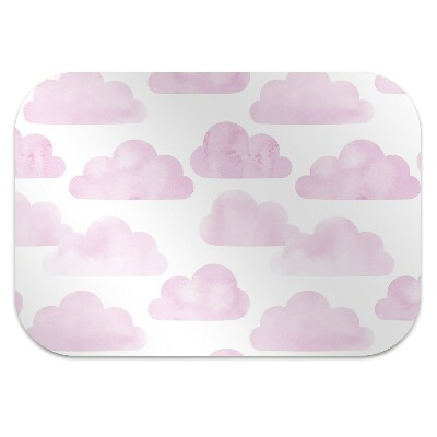 Desk chair mat pink clouds