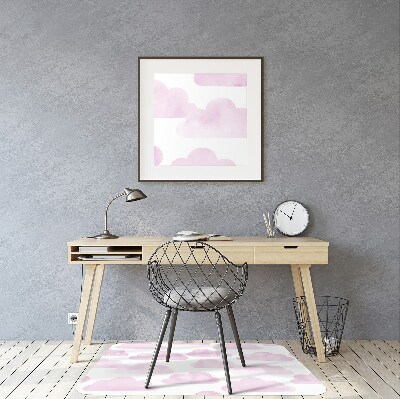 Desk chair mat pink clouds