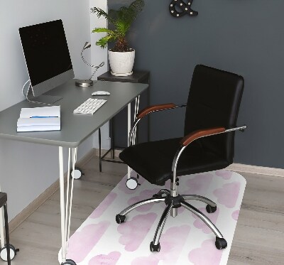 Desk chair mat pink clouds