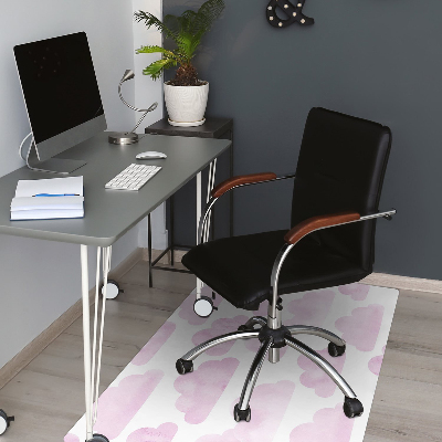 Desk chair mat pink clouds