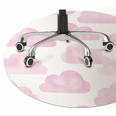 Desk chair mat pink clouds