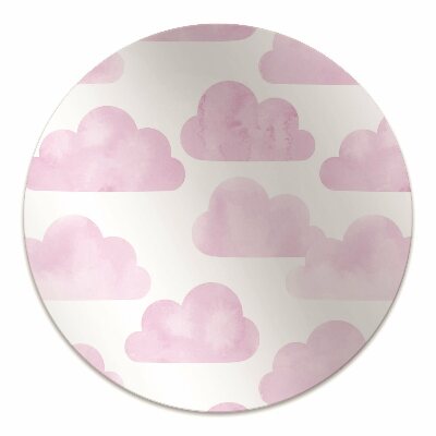 Desk chair mat pink clouds