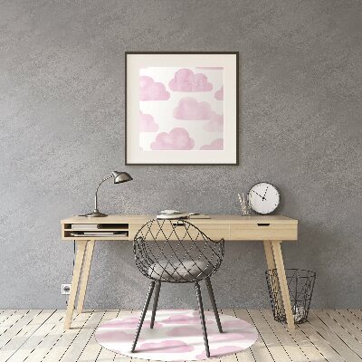 Desk chair mat pink clouds