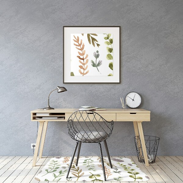 Office chair mat Colorful leaves