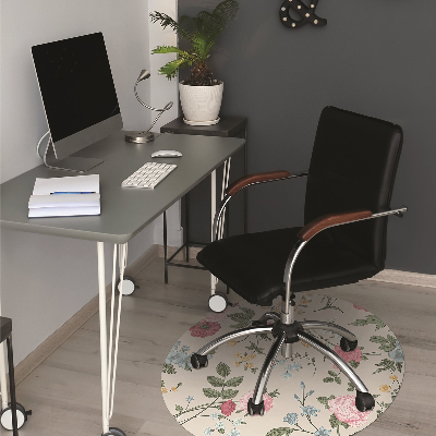 Office chair mat Colorful flowers