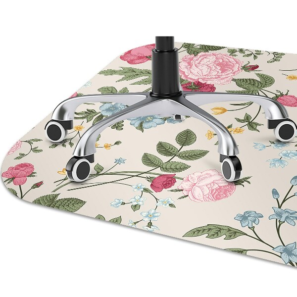 Office chair mat Colorful flowers