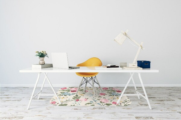 Office chair mat Colorful flowers