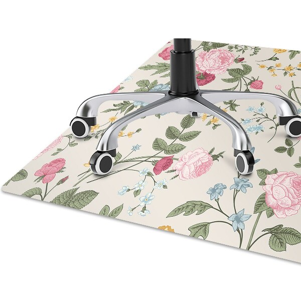 Office chair mat Colorful flowers