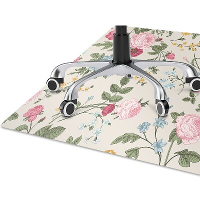 Office chair mat Colorful flowers