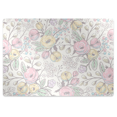 Office chair mat Colorful flowers