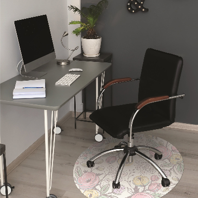 Office chair mat Colorful flowers