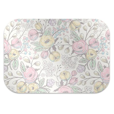 Office chair mat Colorful flowers