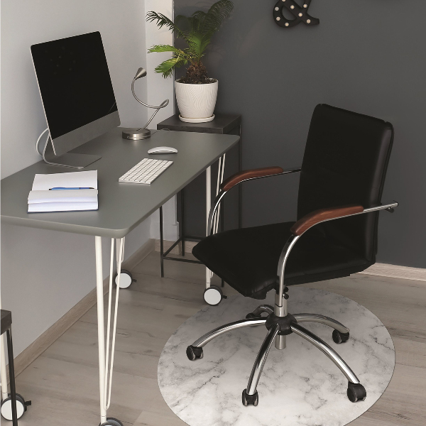 Computer chair mat white marble